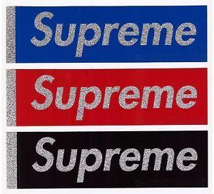 Gliter Blue Supreme Logo - S S SUPREME GLITTER BLING BOX LOGO STICKER 3M HOLO HOLOGRAPHIC