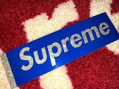 Gliter Blue Supreme Logo - SUPREME S S 2016 Glitter Box Logo Sticker (Blue) - $18.00