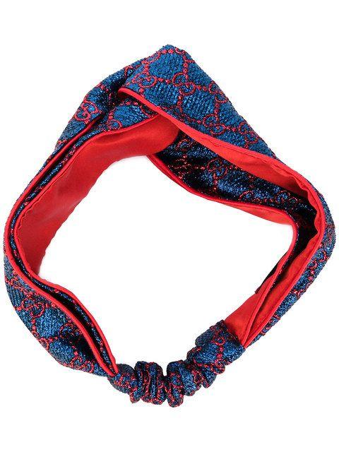 Gliter Blue Supreme Logo - Gucci Gg Supreme Glitter Jacquard Headband In Blue | ModeSens