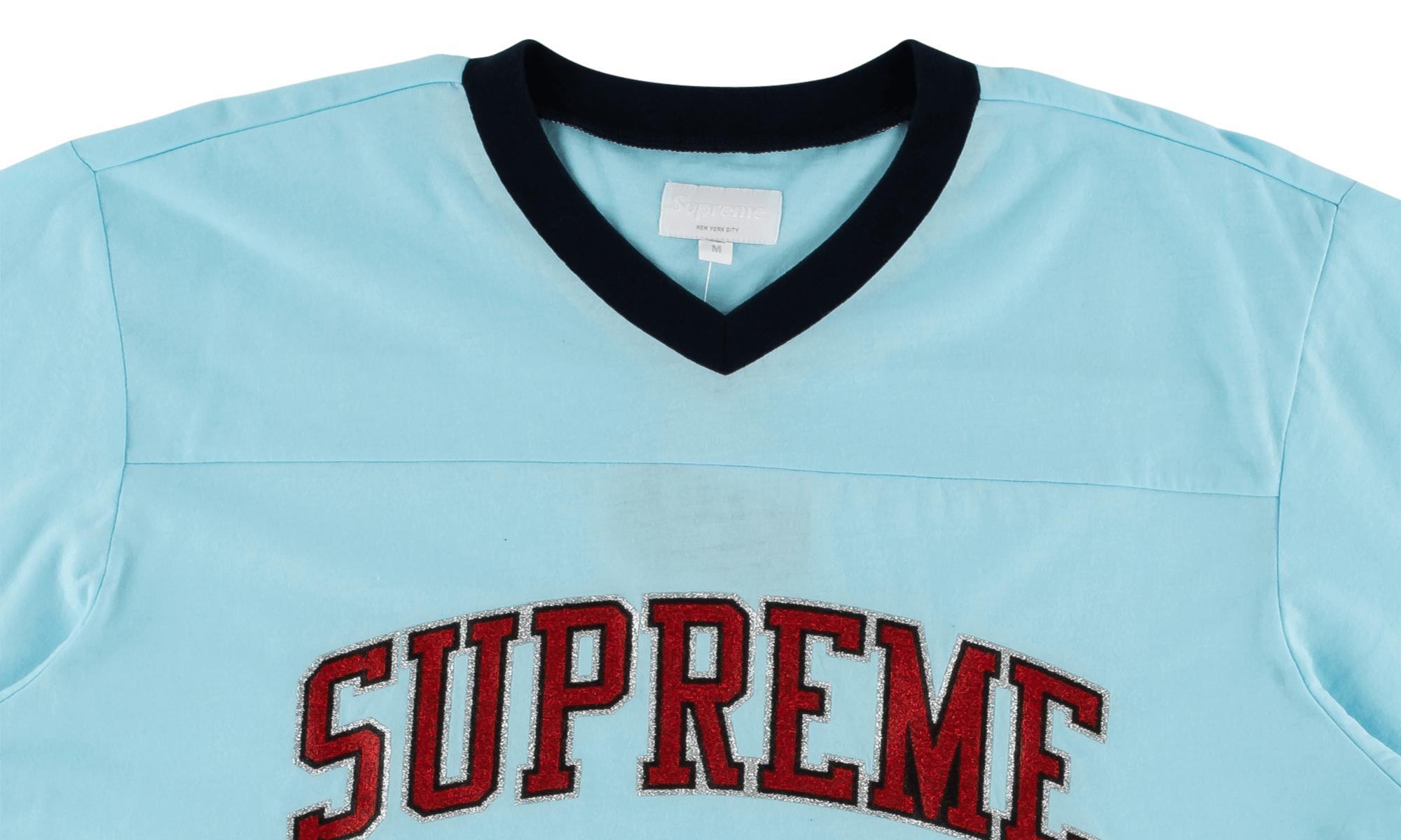 Gliter Blue Supreme Logo - Supreme Glitter Arc Football Top Light Blue in Blue for Men