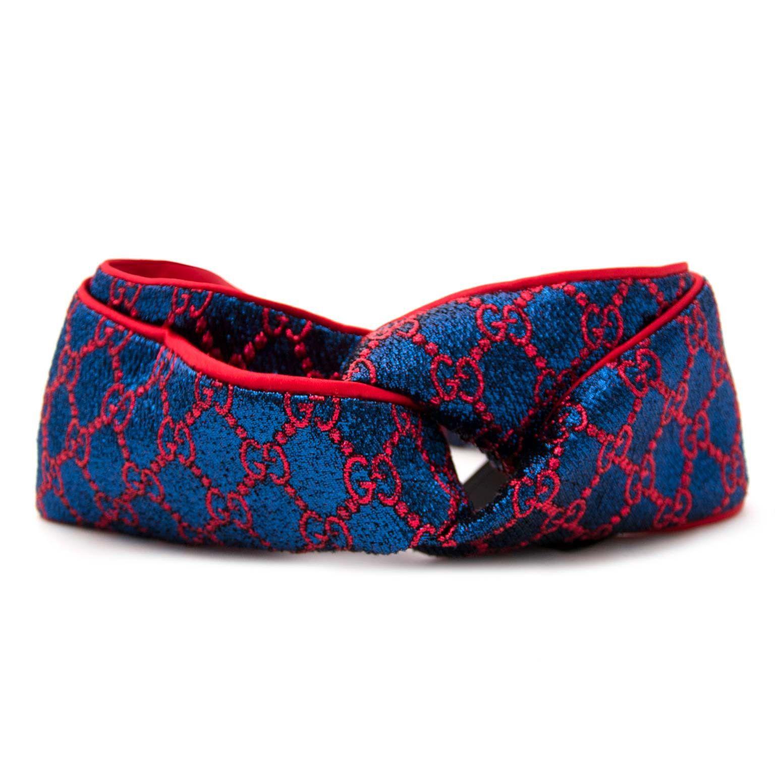 Gliter Blue Supreme Logo - Labellov Gucci GG Supreme glitter jacquard headband ○ Buy and Sell ...