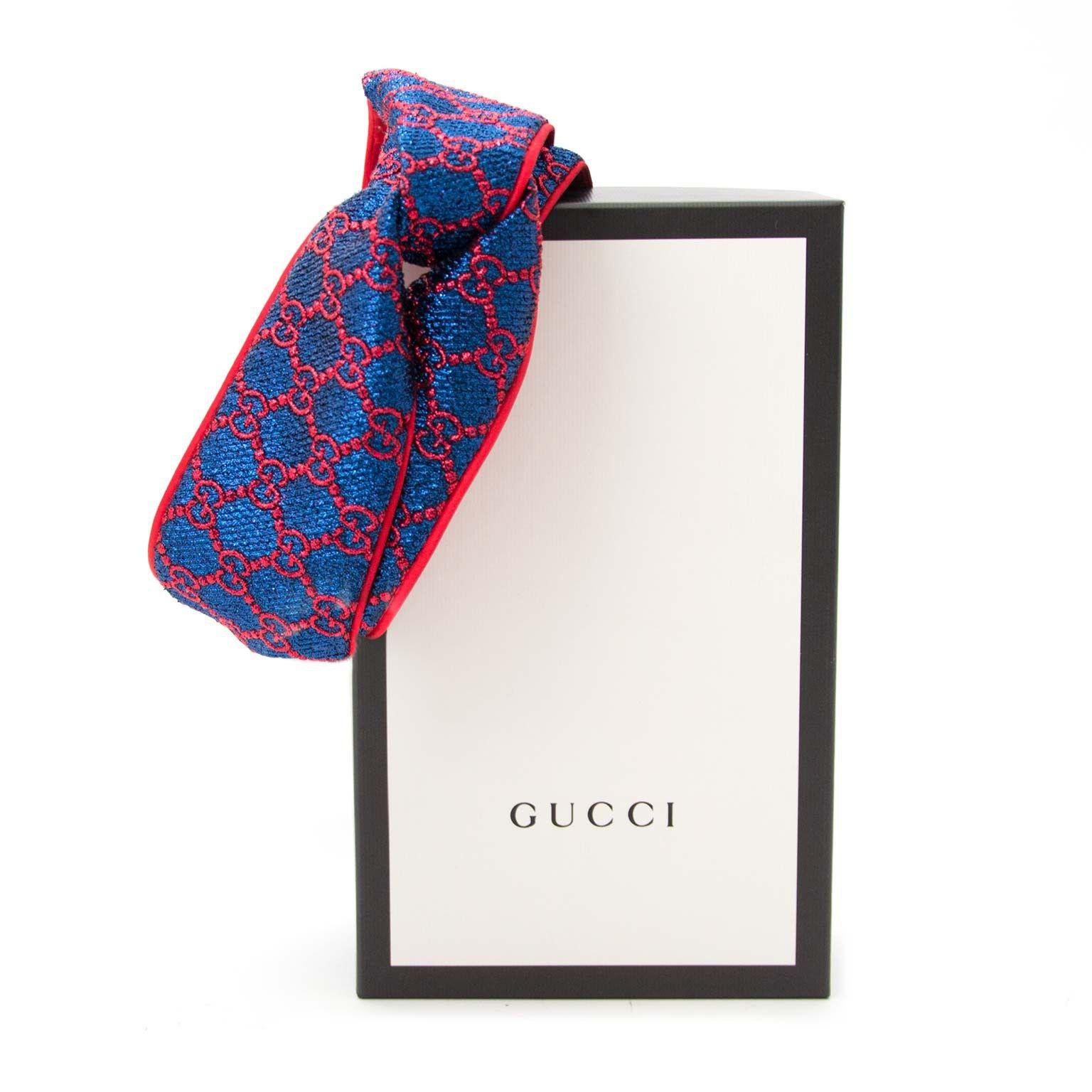 Gliter Blue Supreme Logo - Labellov Gucci GG Supreme glitter jacquard headband ○ Buy and Sell ...