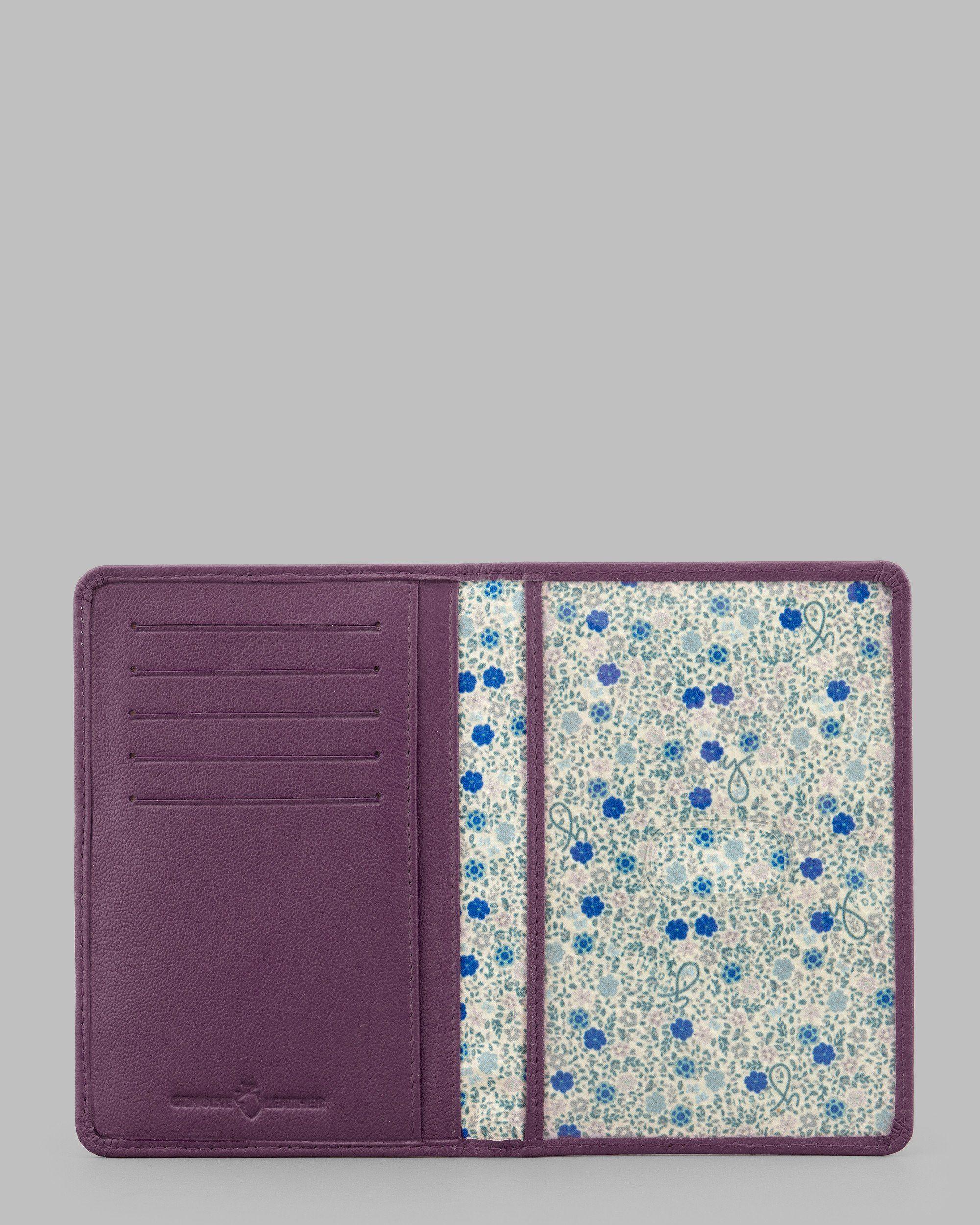 Blue and Purple Y Logo - Y By Yoshi Purple Leather Passport Cover By Yoshi