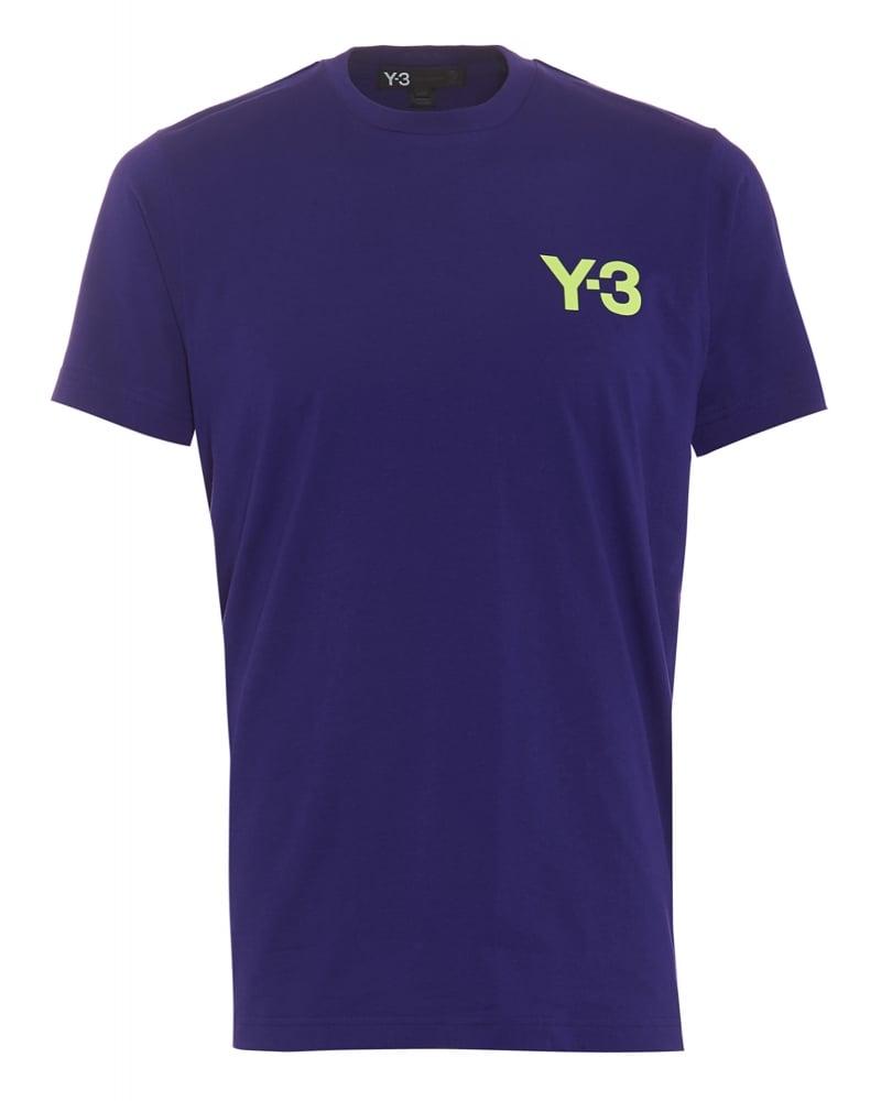 Blue and Purple Y Logo - Y-3 Mens Classic SS Tee Logo T-Shirt Purple