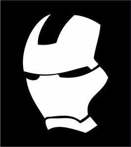 Iron Man Black and White Logo - Iron Man Mask decal die cut sticker Marvel Ironman vinyl face | eBay