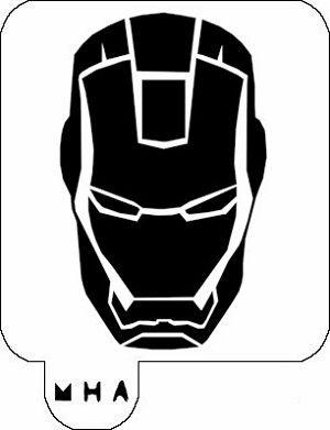 Iron Man Black and White Logo - Barber Stencils. Hair Designs in 7 Minutes. MrHairArt