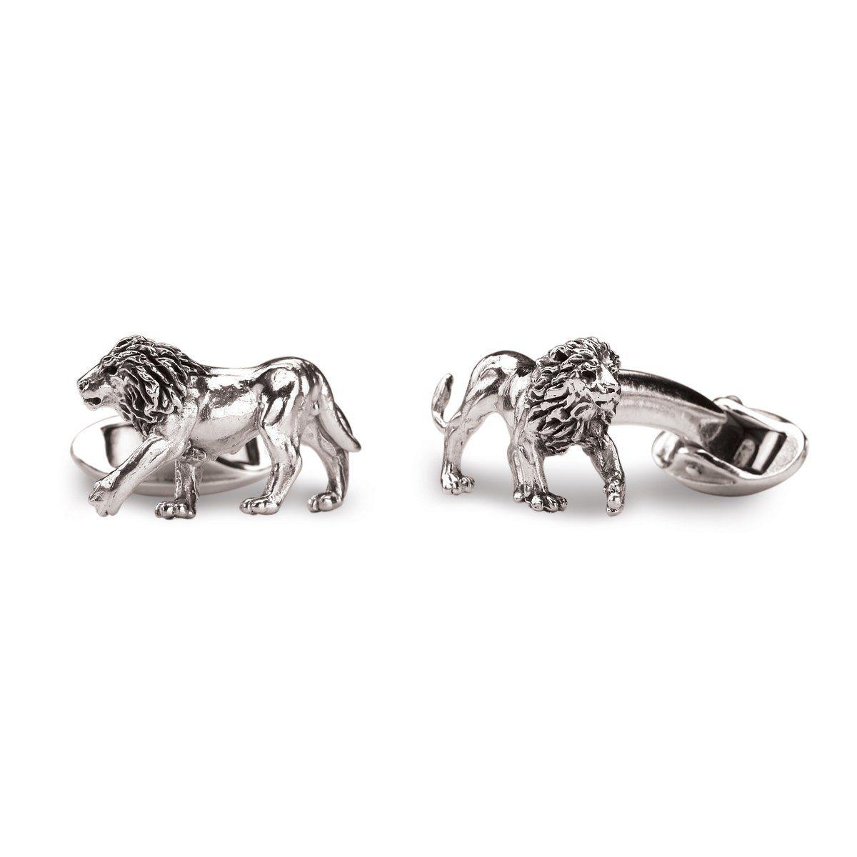 Walking Silver Lion Logo - Walking Lion Cufflinks – Patrick Mavros