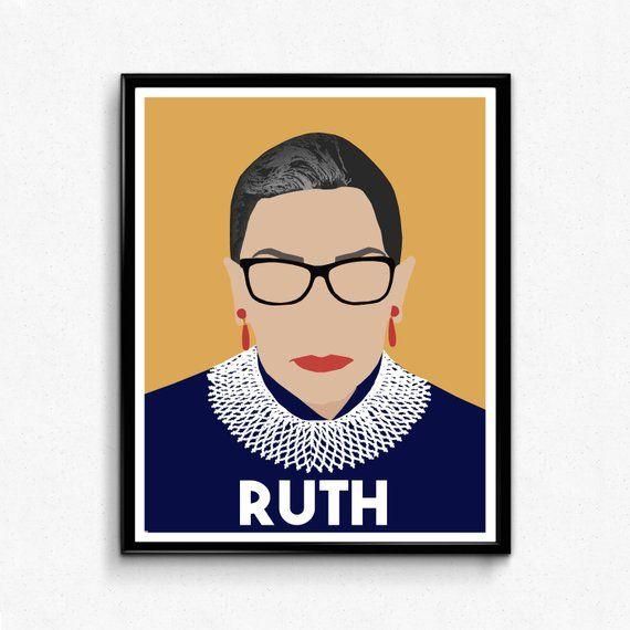 Supreme Court Justice Logo - Ruth Bader Ginsburg Feminist Poster Print Feminist Wall Art | Etsy