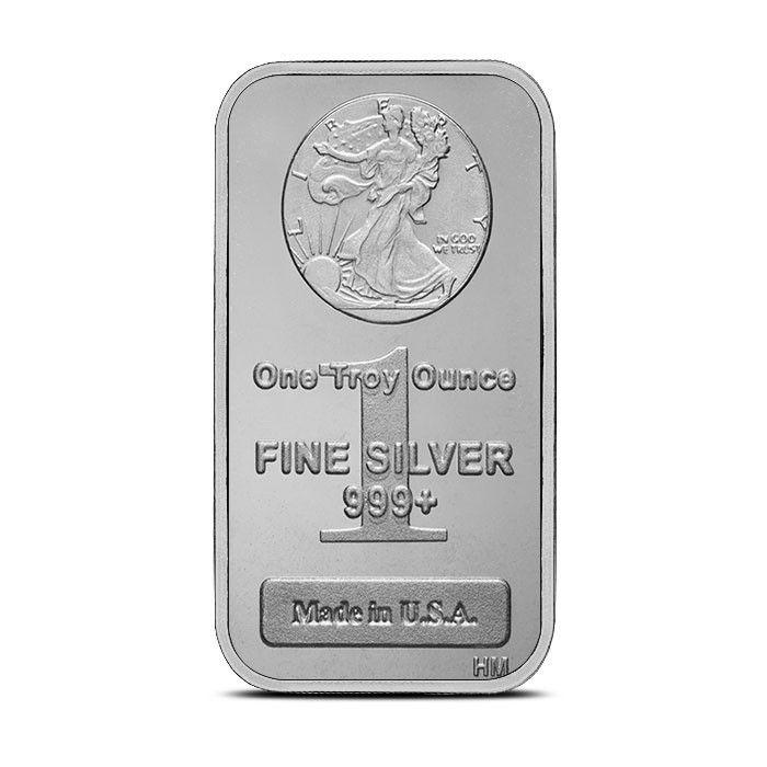 Walking Silver Lion Logo - 1 oz Silver Bar | Walking Liberty Design | Highland Mint