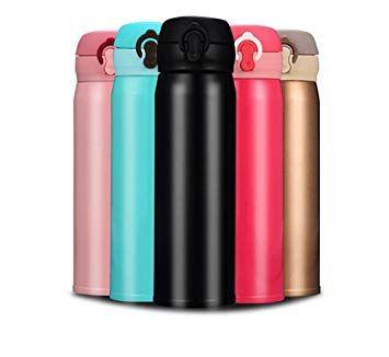 Pink and Blue Mountain Water Logo - 500Ml Stainless Steel Water Bottle For Hiking Camping Travelling