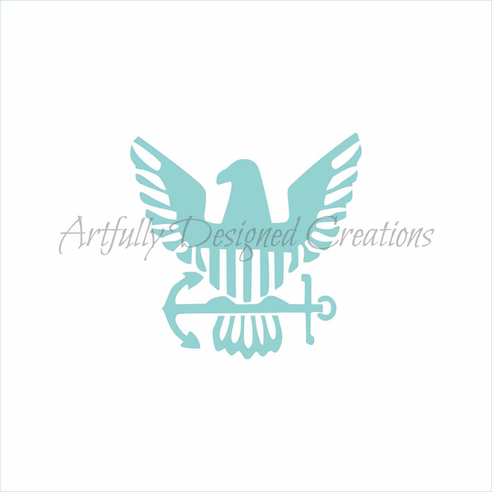 Navy Bird Logo - Navy Logo Stencil - Artfully Designed Creations