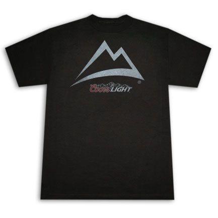 Coors Light Mountain Outline Logo - Coors Light Mountain Outline Black Graphic T-Shirt - Quality Liquor ...