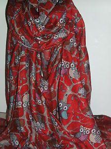 Black Red and Green Owl Logo - BNWT-Long-Soft-Fabulous Owl Design Shawl Scarves-Black/Red/Green ...