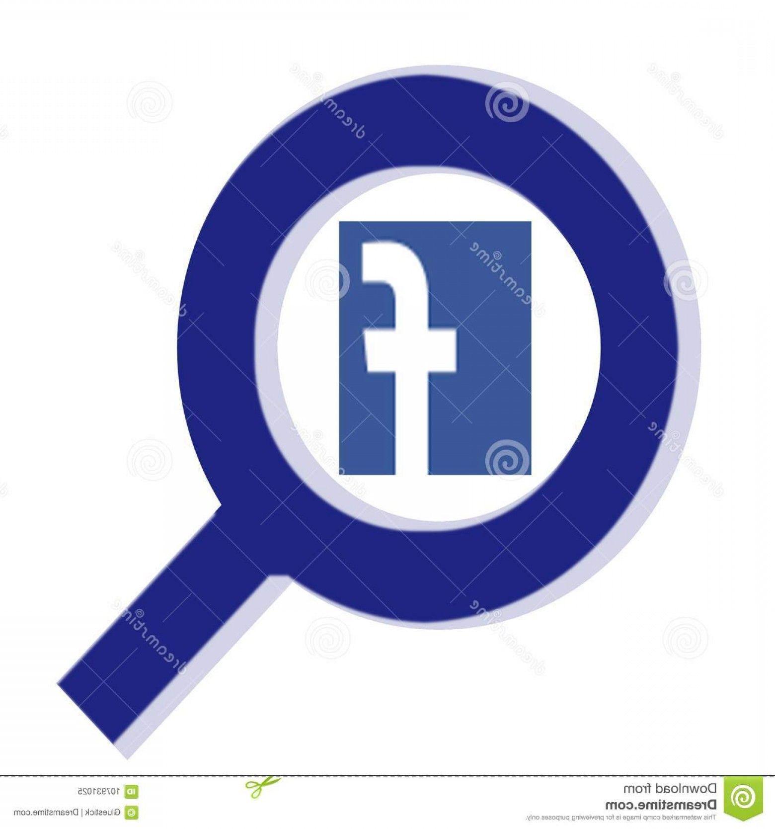 Creative Facebook Logo - Blue Magnifying Glass Over Facebook Logo Illustration Vector Your