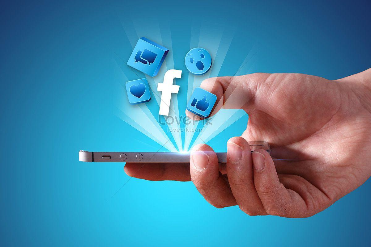 Creative Facebook Logo - The facebook icon on the phone creative image_picture free download ...