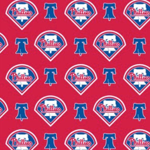 Red White and Blue Sports League Logo - Philadelphia Phillies fabric Major League Baseball MLB Teams | Etsy
