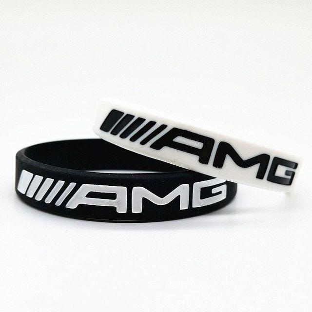 AMG Logo - 2pcs AMG Logo Silicone Bracelet for Mercedes Benz Club Fans M Power