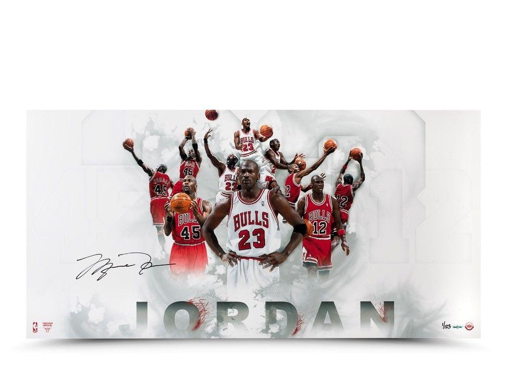 Michael Jordan Number 23 Logo - Michael Jordan Autographed 122345 Jersey Number Photo