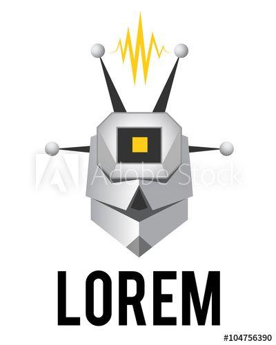 Robot Face Logo - Robot face, drone head, vector logo template this stock vector