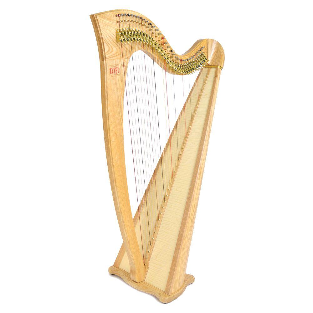 What Companies Is a Gold Harp Logo - Telor 34 String Celtic Lever Harp