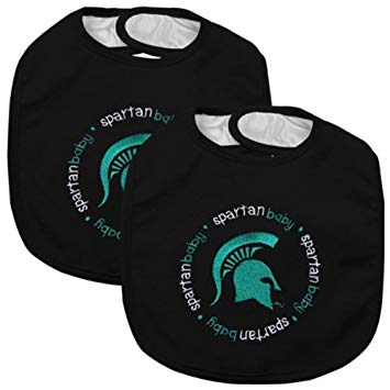 Green Spartan Logo - Amazon.com: Michigan State Spartans 2 pack Black Bibs with Spartan ...