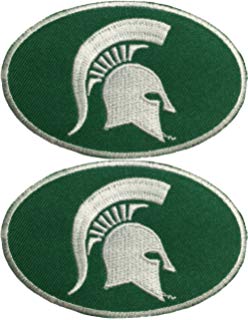 Green Spartan Logo - Amazon.com : Michigan State Spartans Helmet Logo Iron On Embroidered ...