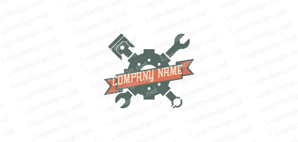 Piston and Wrench Logo - gear merged with wrench and piston | Logo Template by LogoDesign.net