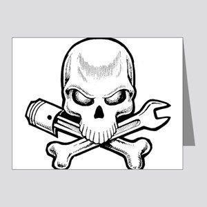 Piston and Wrench Logo - Piston Skull Greeting Cards - CafePress