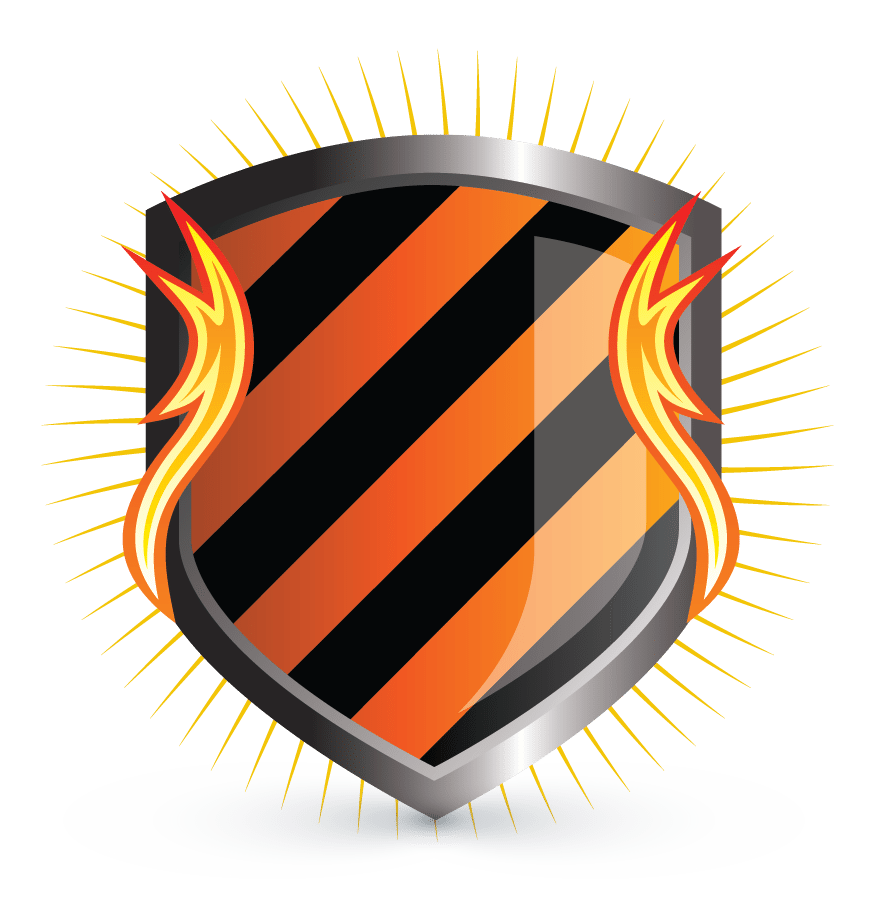 About Fire Logo - Design Free Logo: Initials Fire Shield Logo Template