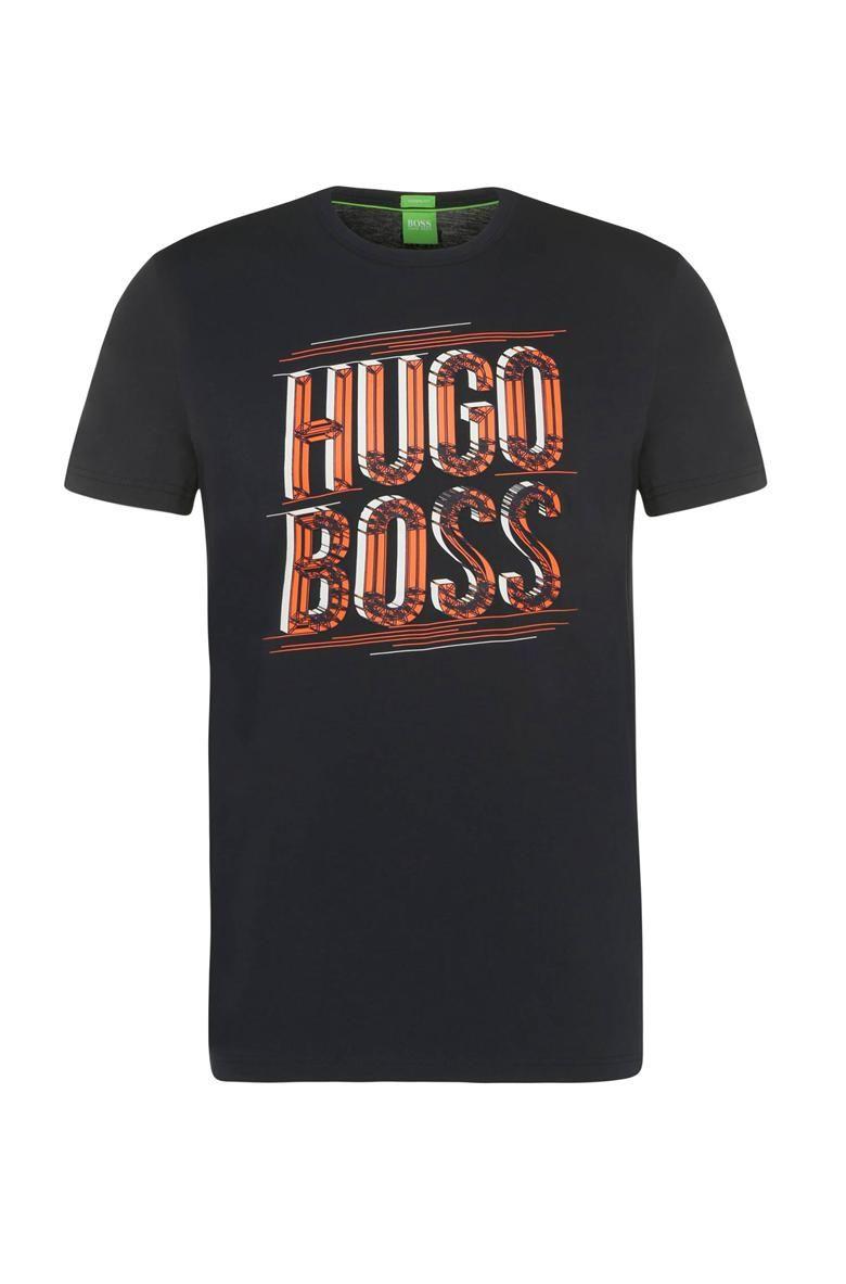 Dark Blue and Green Logo - Buy Best BOSS Green Tee. Cotton Logo T Shirt Mens Dark Blue