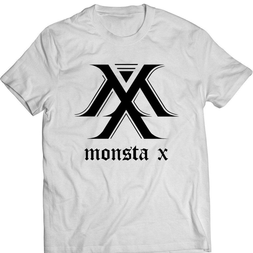 Monsta X Logo - Monsta X Logo K-Pop Idol Unisex Korea Short Sleeve White Cotton T ...