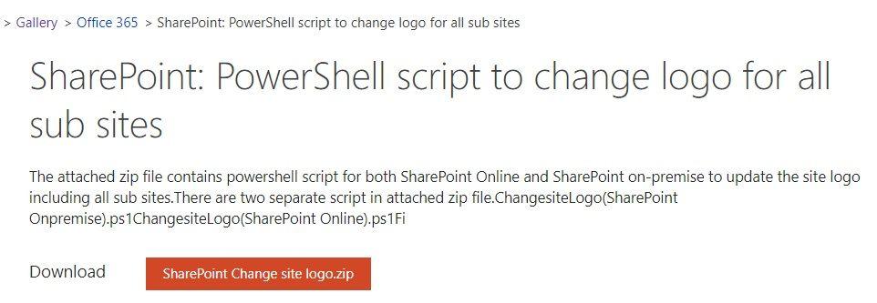 Office 365 SharePoint Logo - Changing site logo for all sub sites in a Site collection for ...