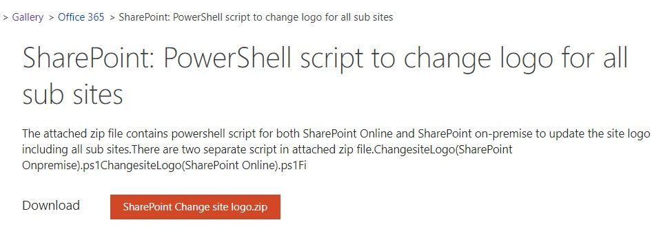 Office 365 SharePoint Logo - Changing site logo for all sub sites in a Site collection