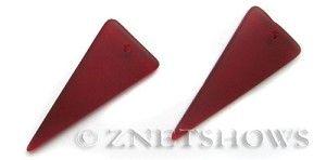 Red Triangle Shield Logo - Cultured Sea Glass Shield Pendants <b>48x21mm</b> 05 Cherry Red