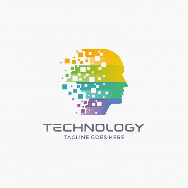 Tech Logo - Modern human tech logo design template Vector | Premium Download