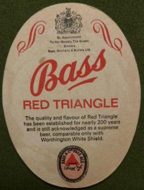 Red Triangle Shield Logo - Priory Antiques | Bass Red Triangle Beer Mat