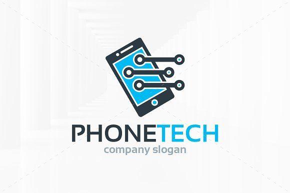 Tech Logo - Phone Tech Logo Template Logo Templates Creative Market