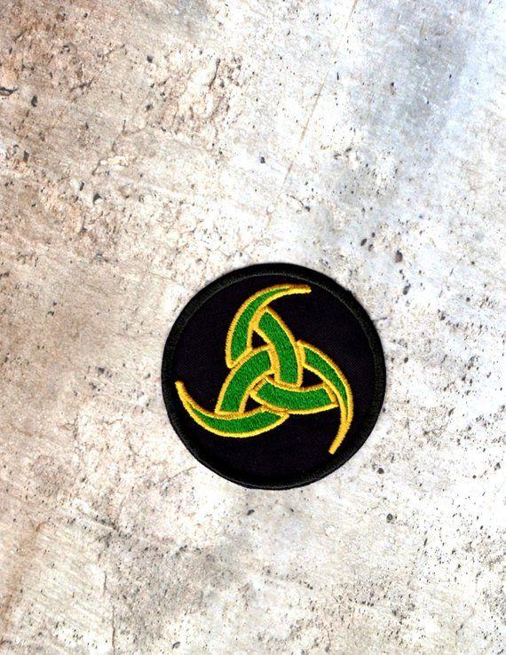 Green and Gold Viking Logo - Horn Of Odin Viking Patch Green Gold Iron To Sew On Badge