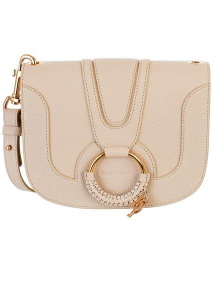 Chloe Bag Logo - see by chloe' Beige medium hana bag\nLeather bag\nFront logo\nButton ...