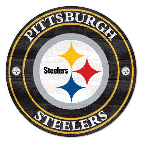Steelers Logo - Pittsburgh Steelers Round Logo Wood Sign