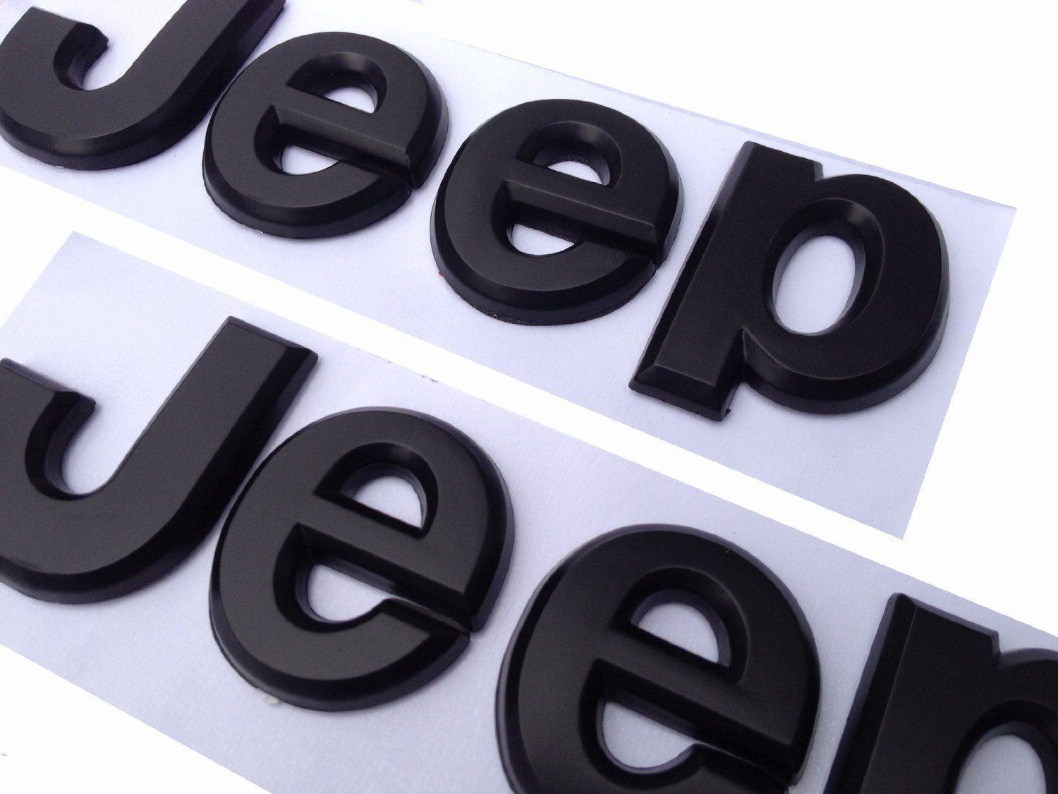 Jeep Black Logo - 2PCS× Flat Matte Black JEEP Emblem Logo Stickers