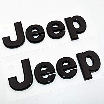 Jeep Black Logo - 2PCS× Flat Matte Black JEEP Emblem Logo Stickers