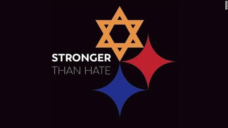 Stronger Logo - Steelers logo altered to honor shooting victims