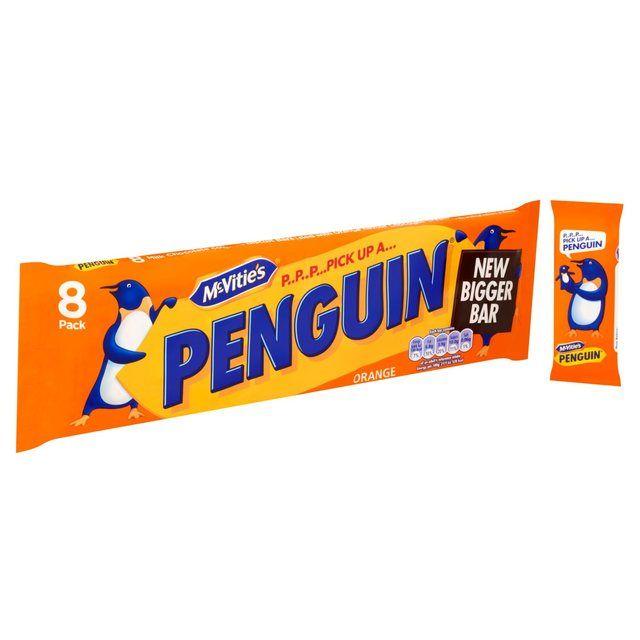 Orange Penguin Logo - Morrisons: Mcvities Penguin Orange 8 Pack 196.8g(Product Information)