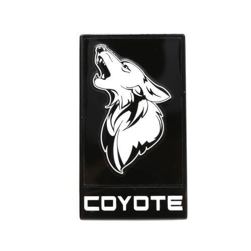 Coyote Logo - Mustang Coyote Grille Emblem - Black w/ White (15-19)