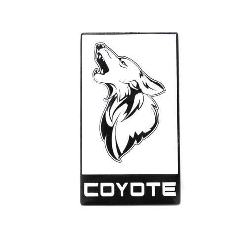 Coyote Logo - Mustang Coyote Grille Emblem - White w/ Black (15-19)