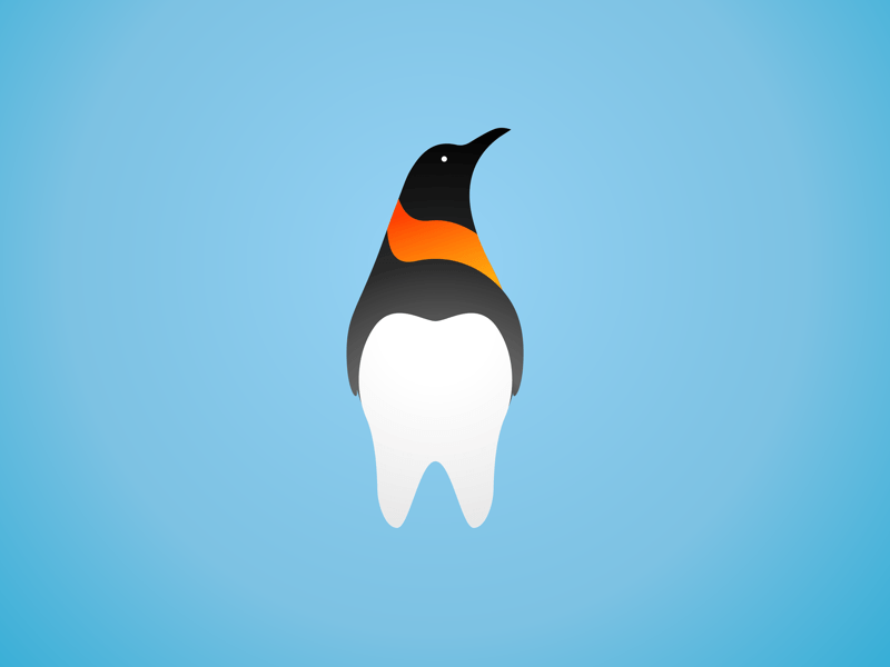 Orange Penguin Logo - Dental logo