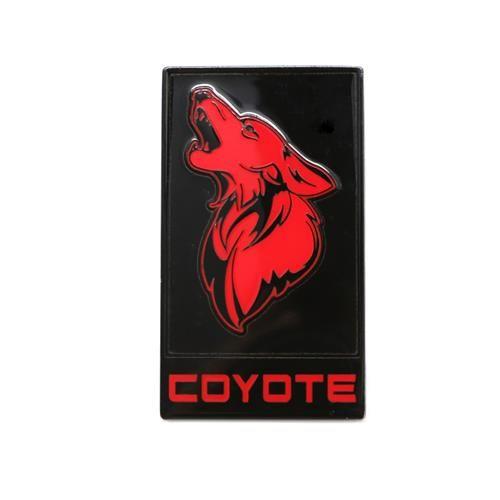 Coyote Logo - Mustang Coyote Grille Emblem - Black w/ Red (15-19)