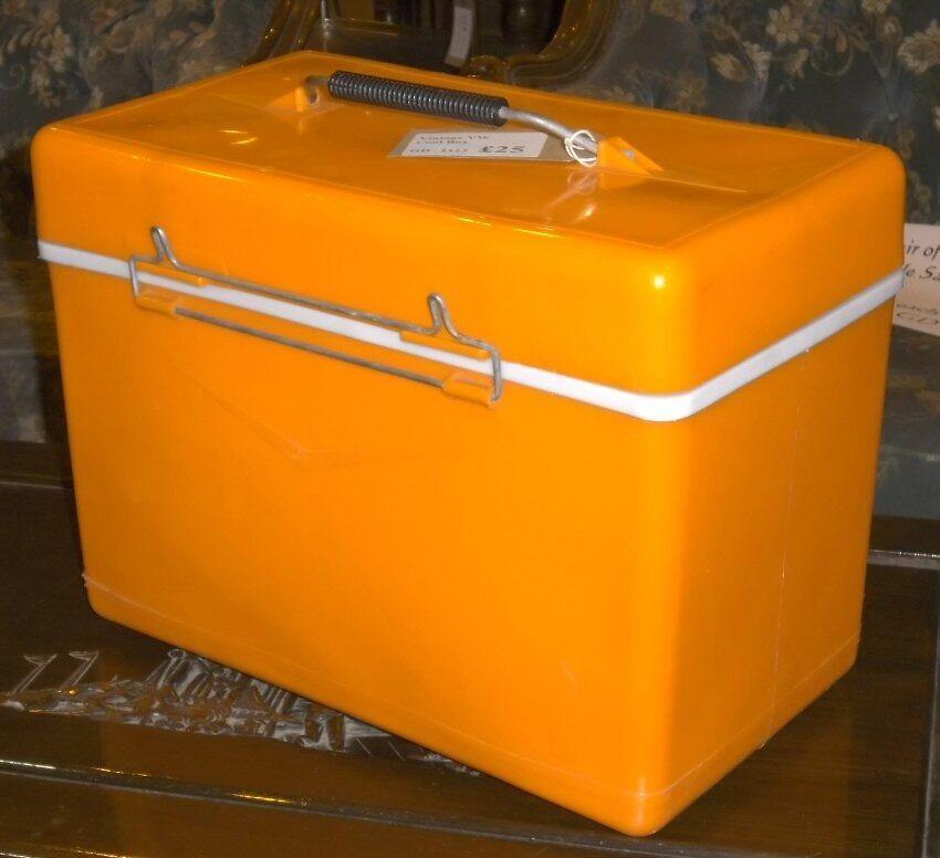 Orange Penguin Logo - Original Vintage Orange VW Camper Van Picnic Cool Box With