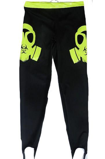 Green and Black Wrestling Tights Logo - Neon green black wrestling tights